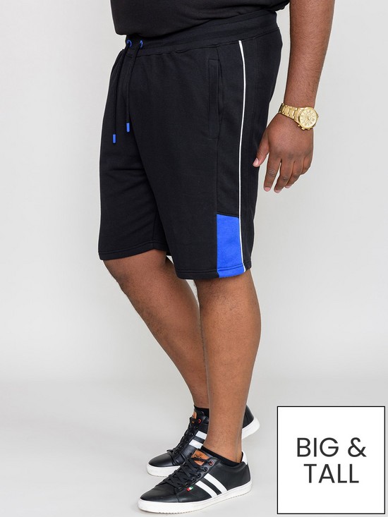 front image of d555-drayton-elasticated-waist-shorts-black