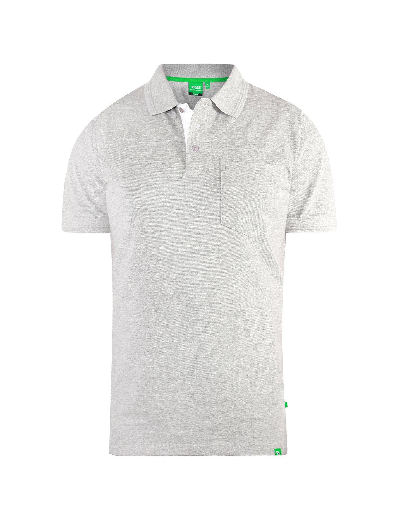  image of d555-grant-pique-polo-shirt-grey-melange