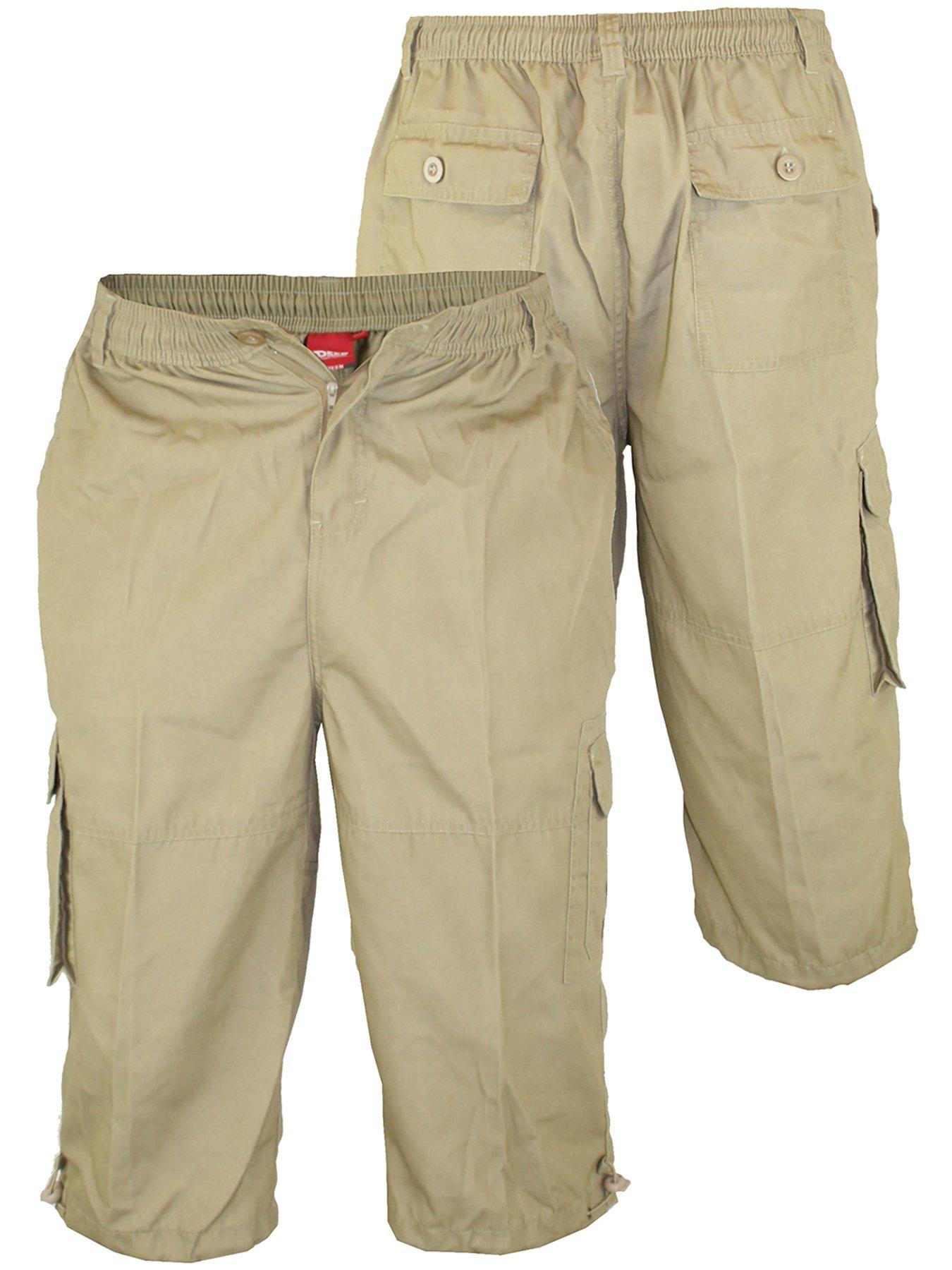 Image 3 of 3 of D555 Mason-mason Elasticated Waist Drawcord Cargo Capri Pant - Sand