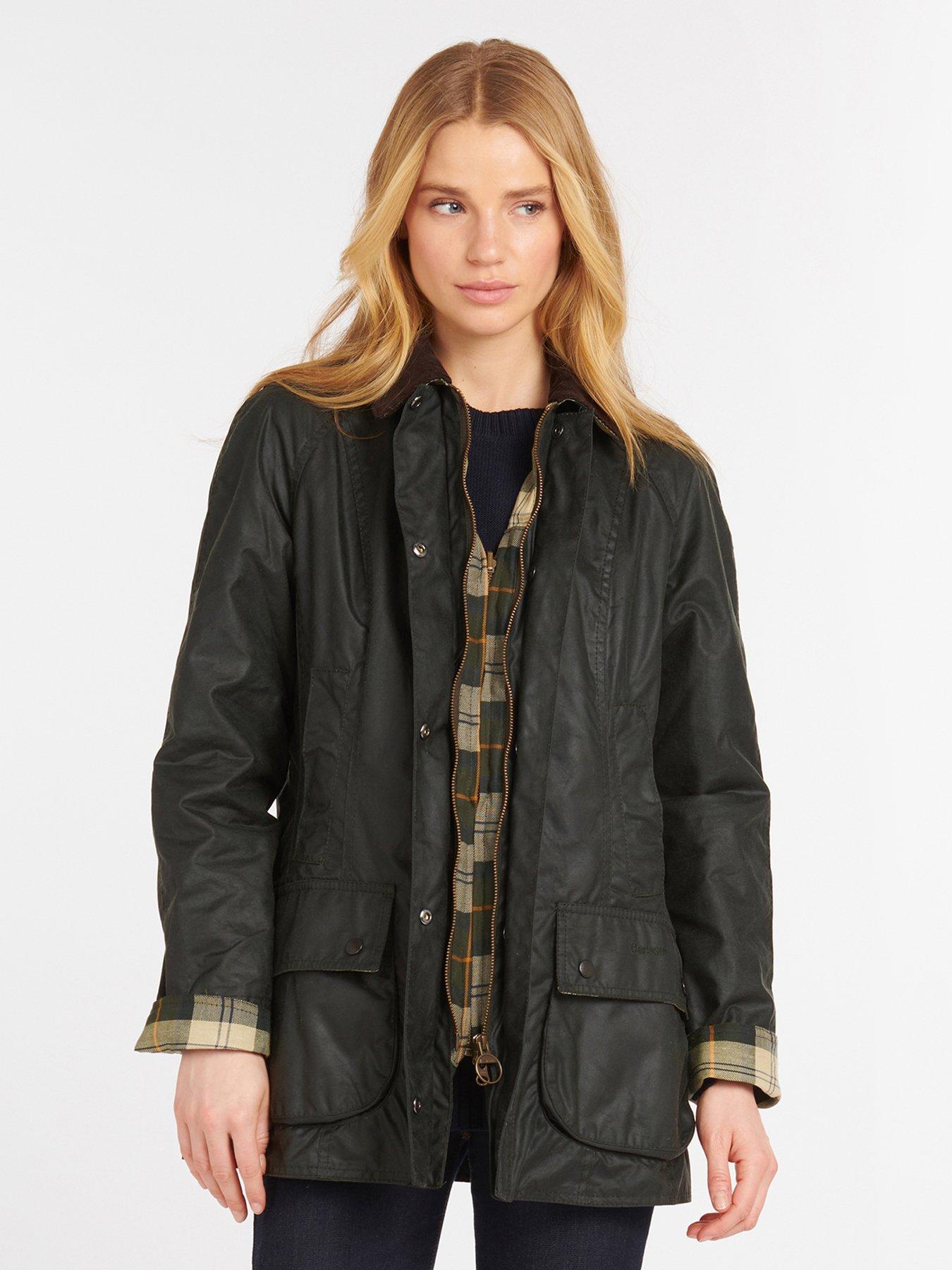 Barbour beadnell store wax jacket sage