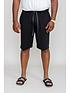 image of d555-orwell-two-pack-elasticated-waist-jersey-shorts-blackcharcoal