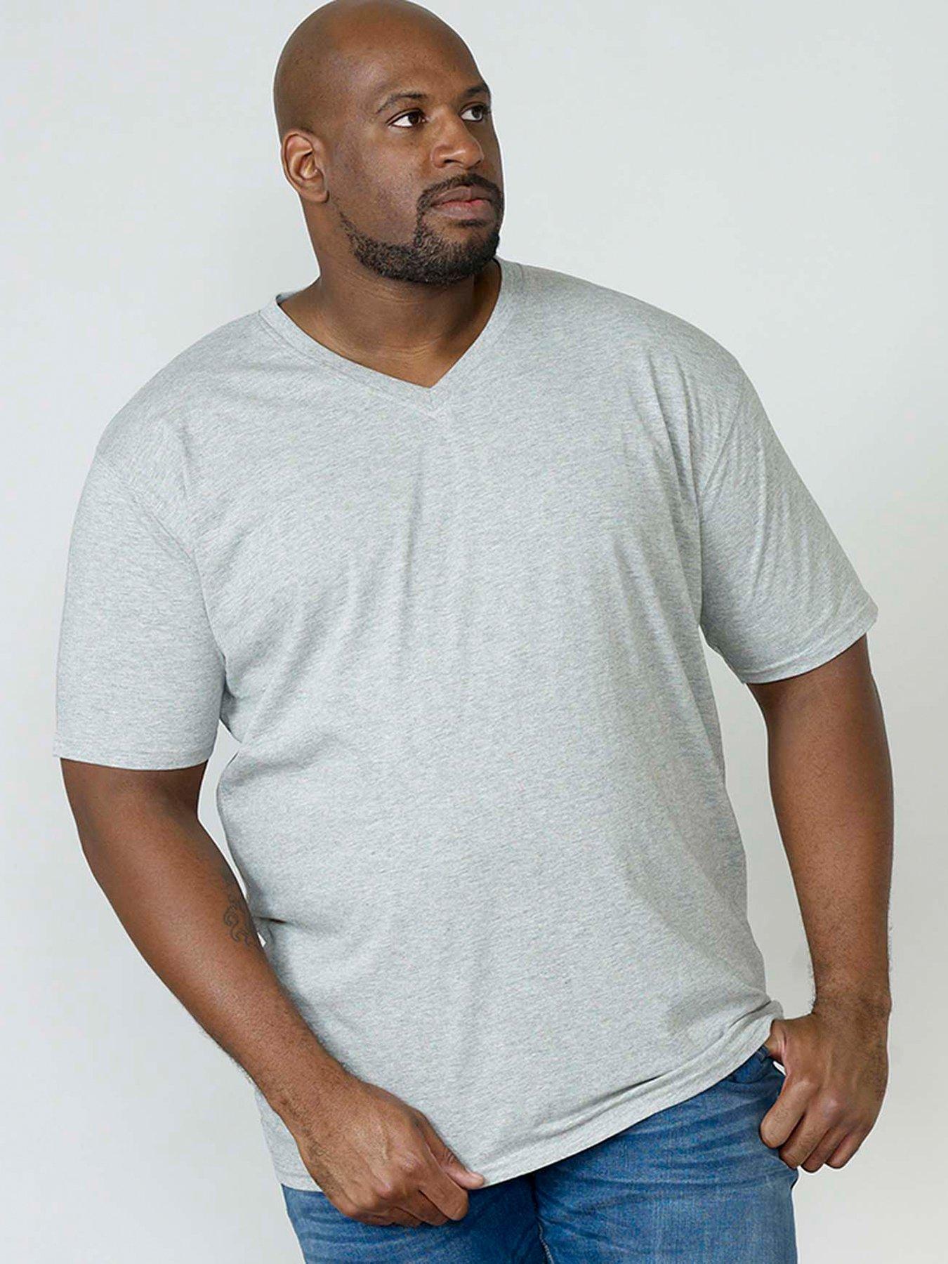 d555-signature-v-neck-t-shirt-grey-melange