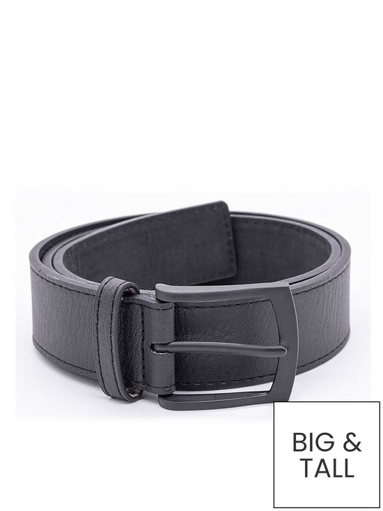 front image of d555-ozzy-matt-black-buckled-belt