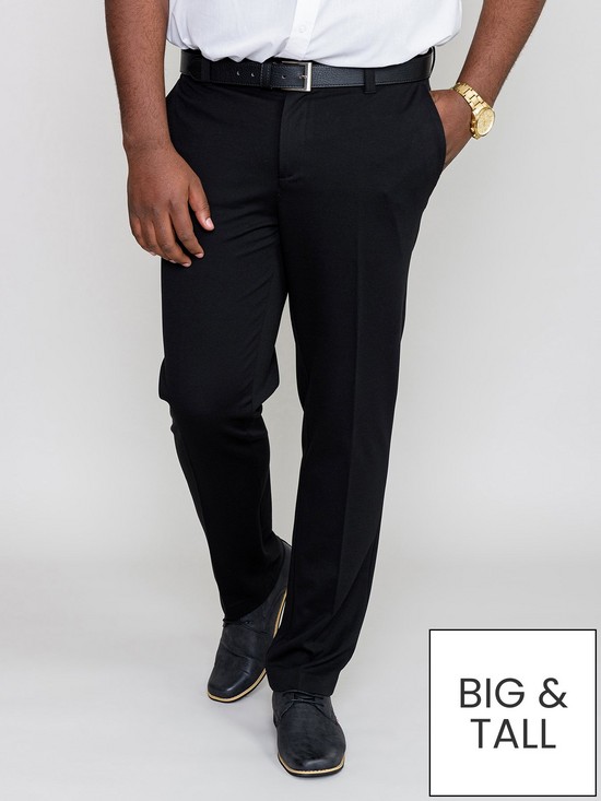 front image of d555-yarmouth-stretch-trouser-with-flexible-waistband-black