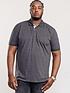  image of d555-grant-pique-polo-shirt-charcoal-marl