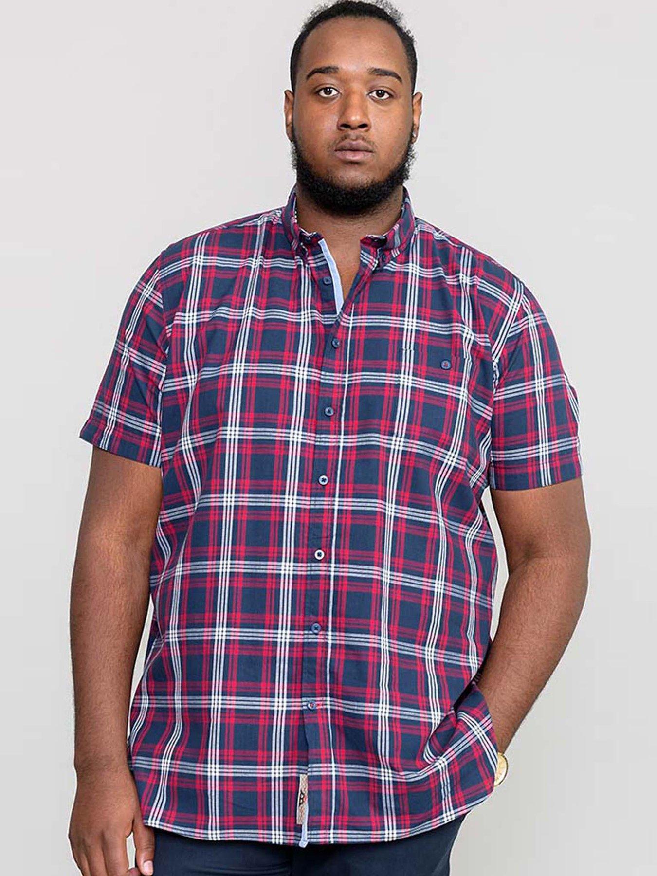 D555 Ripley Check Short Sleeve Shirt - Navy/Red
