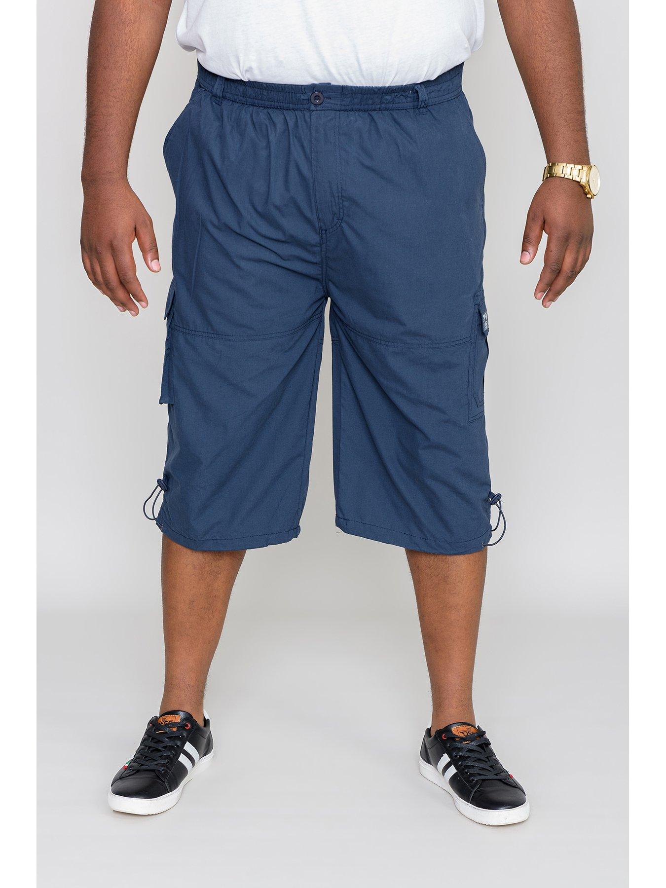 stillFront image of d555-mason-mason-elasticated-waist-drawcord-cargo-capri-pant-navy