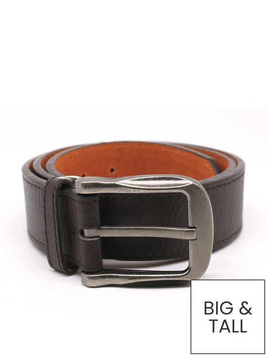front image of d555-harrison-large-buckle-bonded-leather-belt