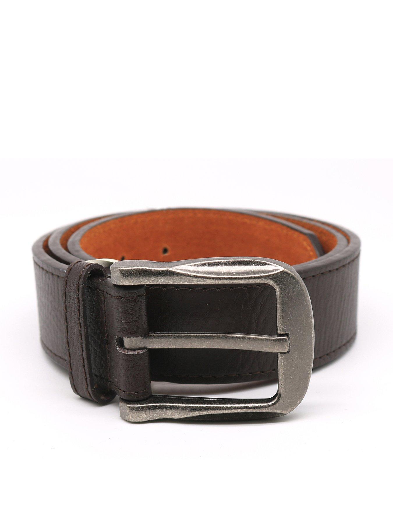 undefined Harrison Large Buckle Bonded Leather Belt