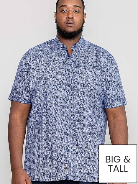 d555-longmoor-short-sleeve-micro-printed-shirt-navy