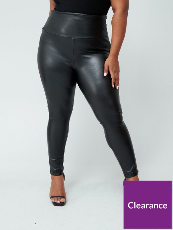 front image of v-by-very-curve-pu-legging-black