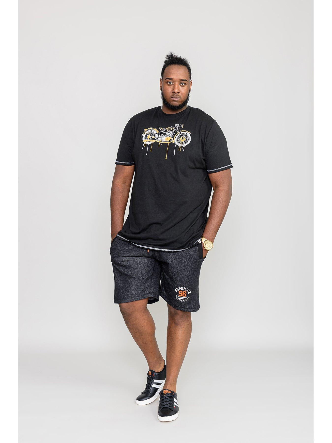 Image 2 of 5 of D555 Rochester Motor Bike With Drip Effect Printed T-Shirt - Black