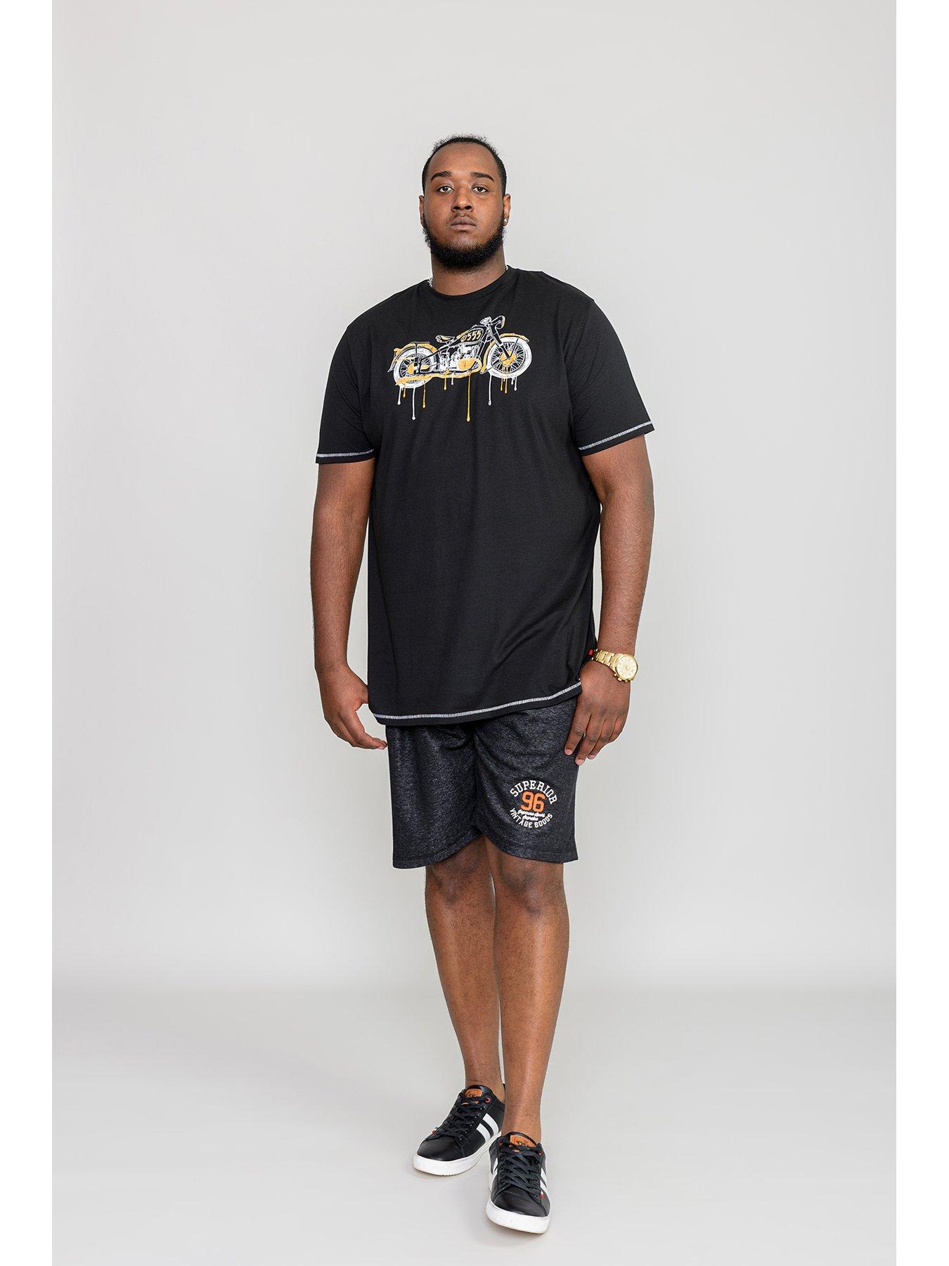 Image 3 of 5 of D555 Rochester Motor Bike With Drip Effect Printed T-Shirt - Black
