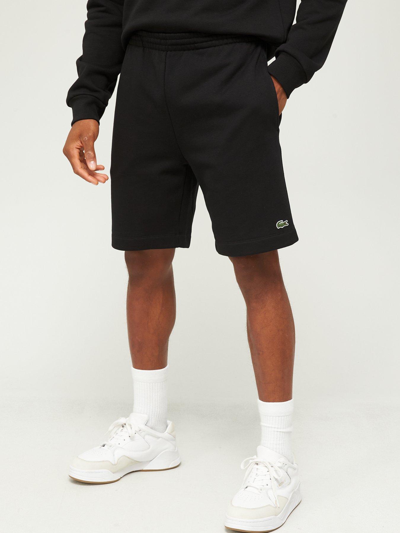 Image 1 of 4 of Lacoste Fleece Jersey Shorts - Black