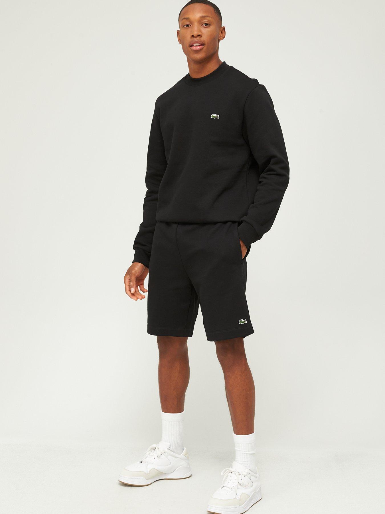 Image 3 of 4 of Lacoste Fleece Jersey Shorts - Black