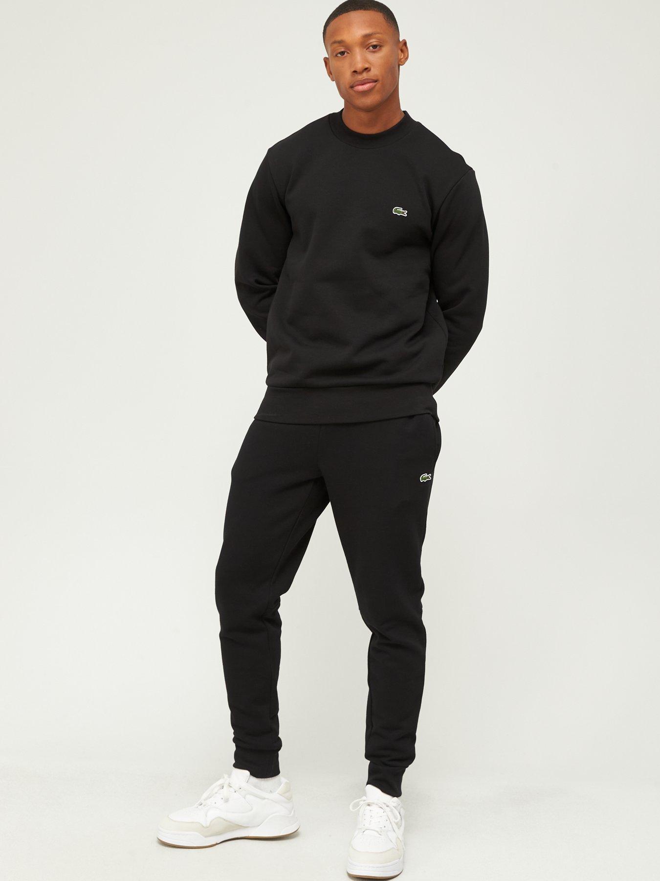 Lacoste Fleece Jersey Crew Sweat Top - Black | Littlewoods