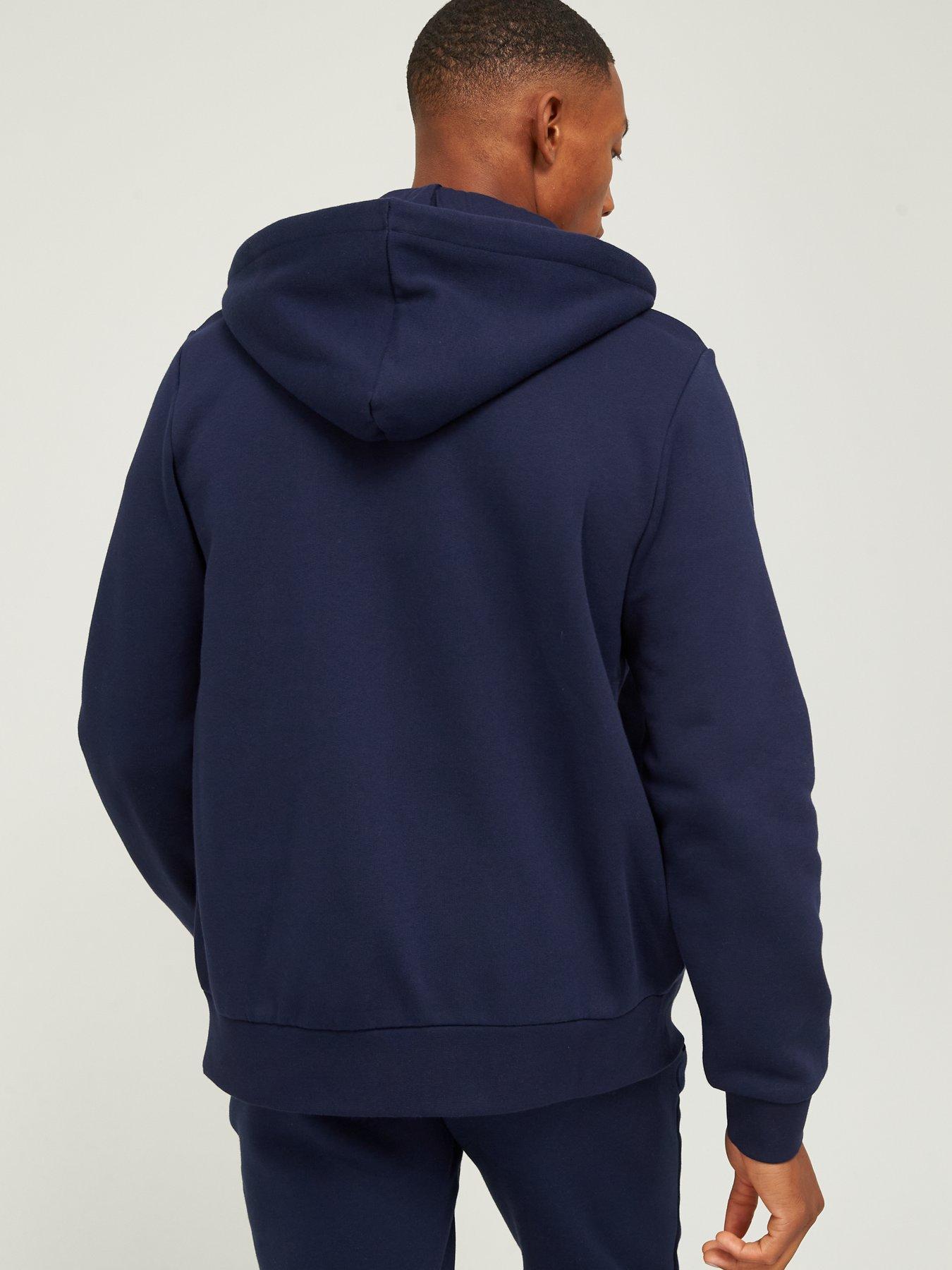 stillFront image of lacoste-fleece-jersey-zip-through-hoodie-dark-blue