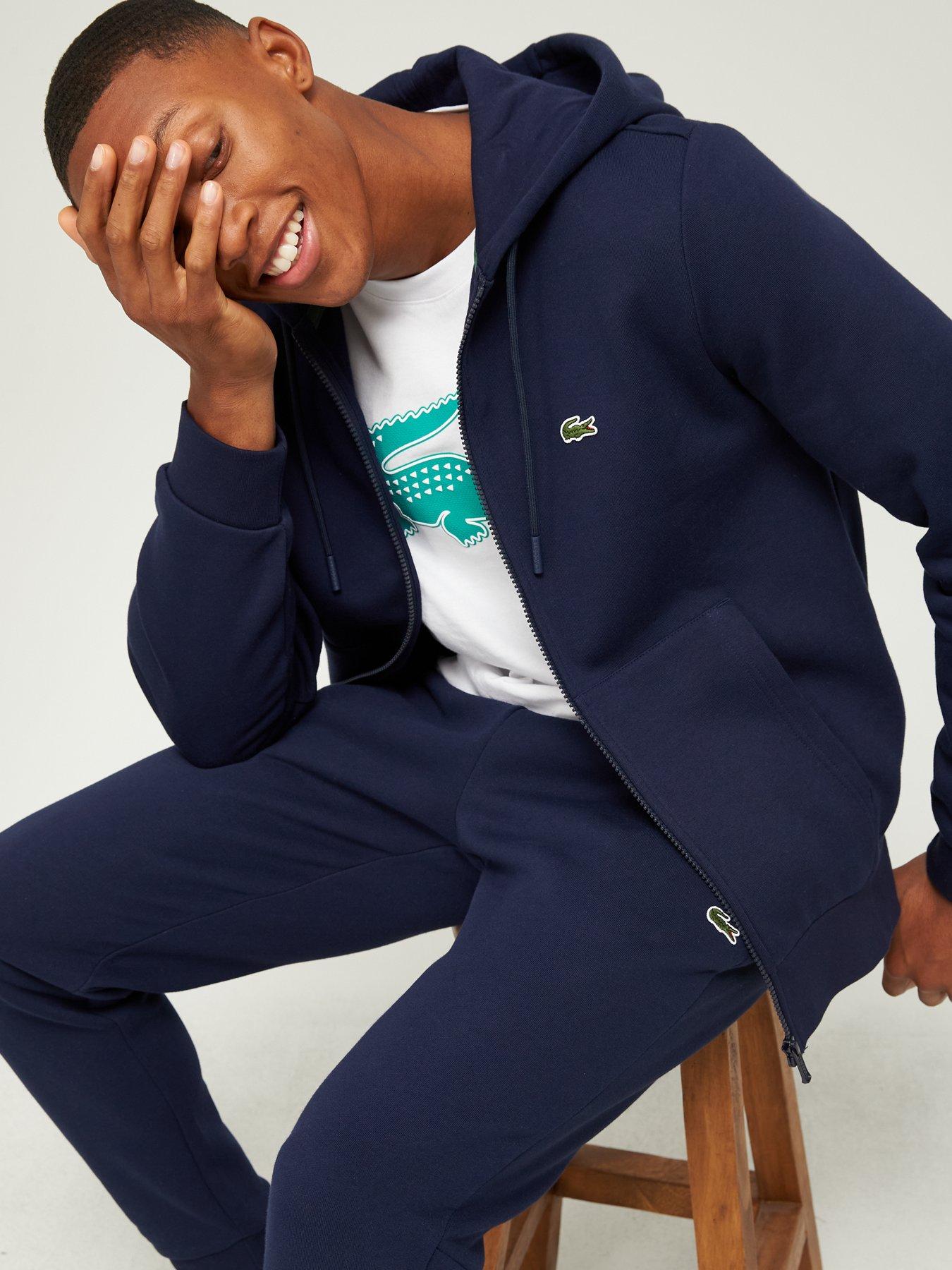  image of lacoste-fleece-jersey-zip-through-hoodie-dark-blue