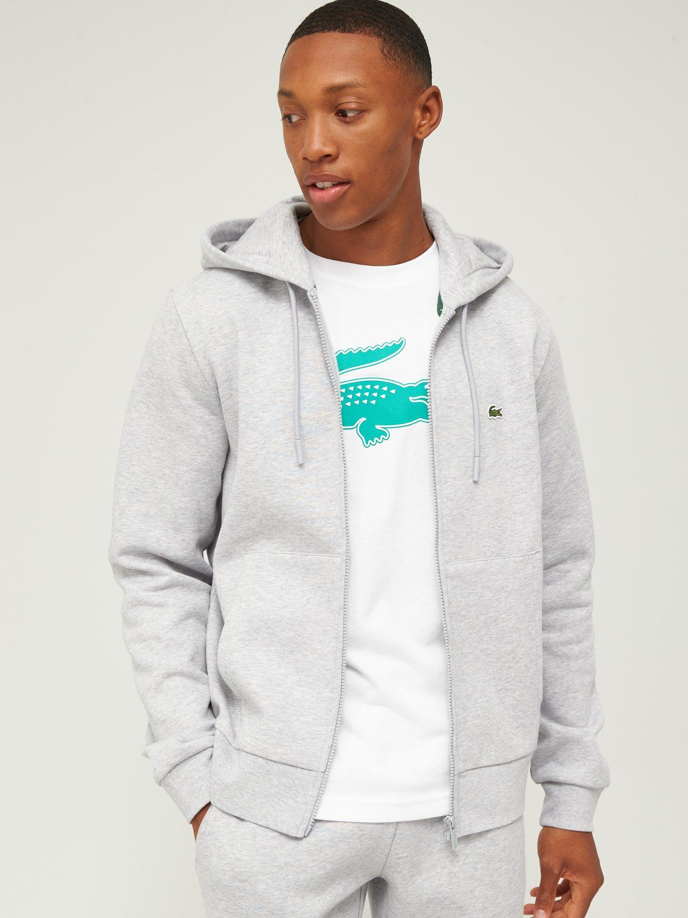 Lacoste grey outlet zip hoodie