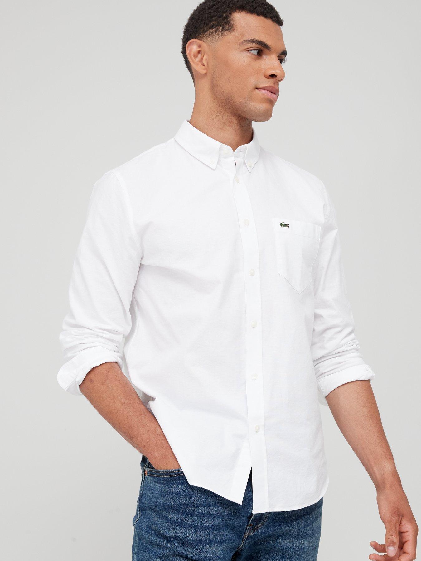 lacoste white oxford shirt