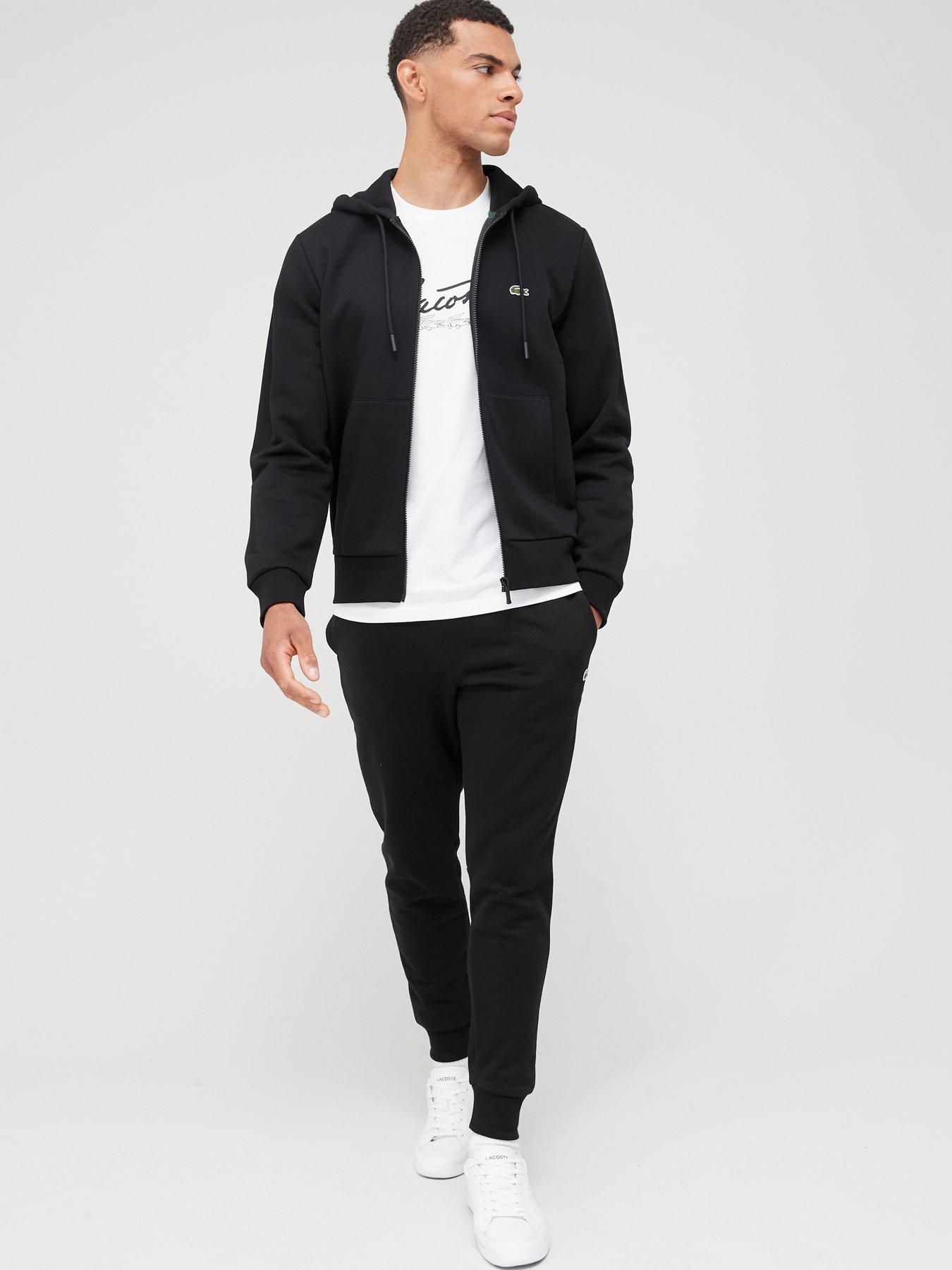 Zip Thru Jersey Tracksuit Set Black