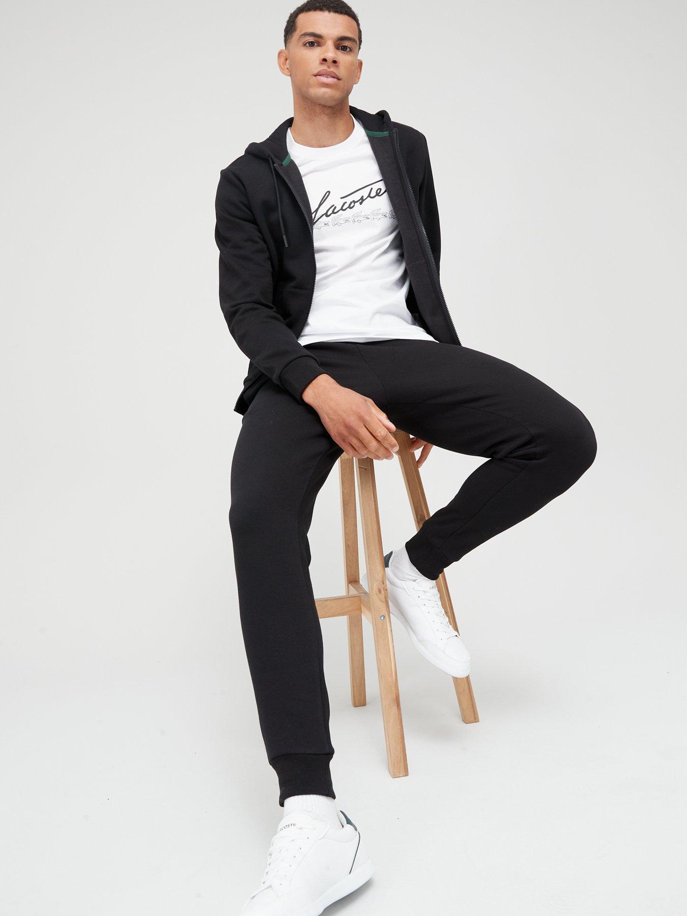 Image 3 of 4 of Lacoste Zip Thru Jersey Tracksuit Set - Black