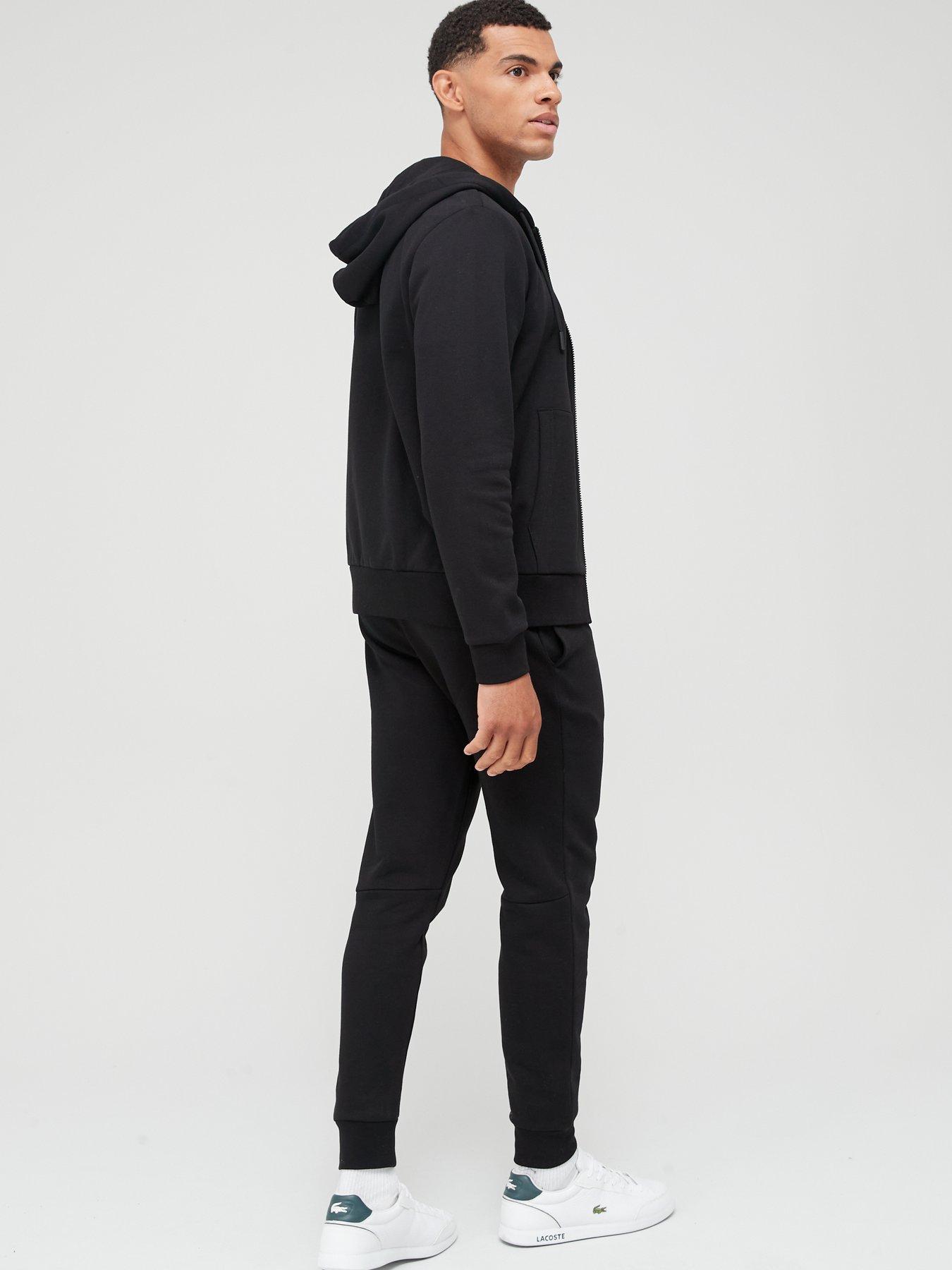 Image 4 of 4 of Lacoste Zip Thru Jersey Tracksuit Set - Black