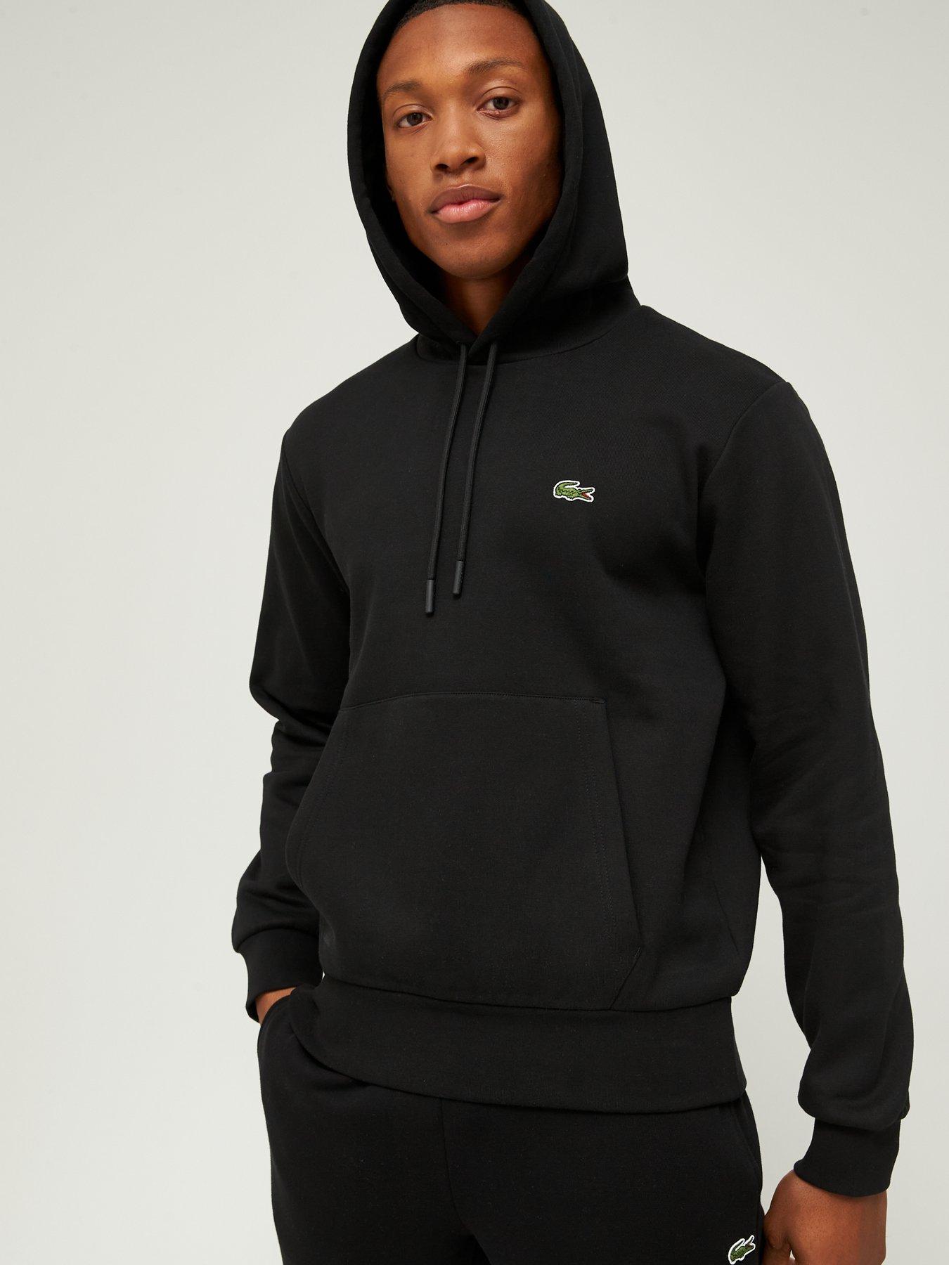 Lacoste Fleece Jersey Overhead Hoodie Black Littlewoods
