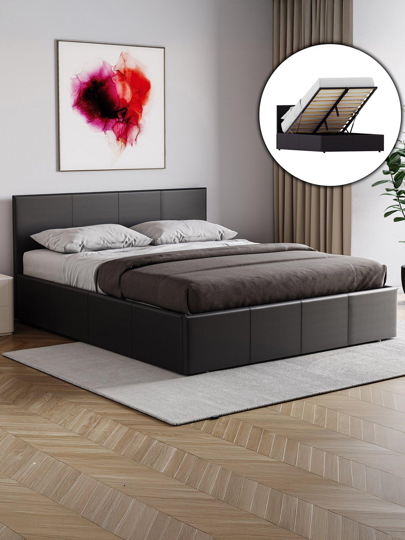 Vida Designs Hurley Faux Leather End Lift Up Ottoman Storage Bed with Mattress Options (Buy  &  SAVE!)