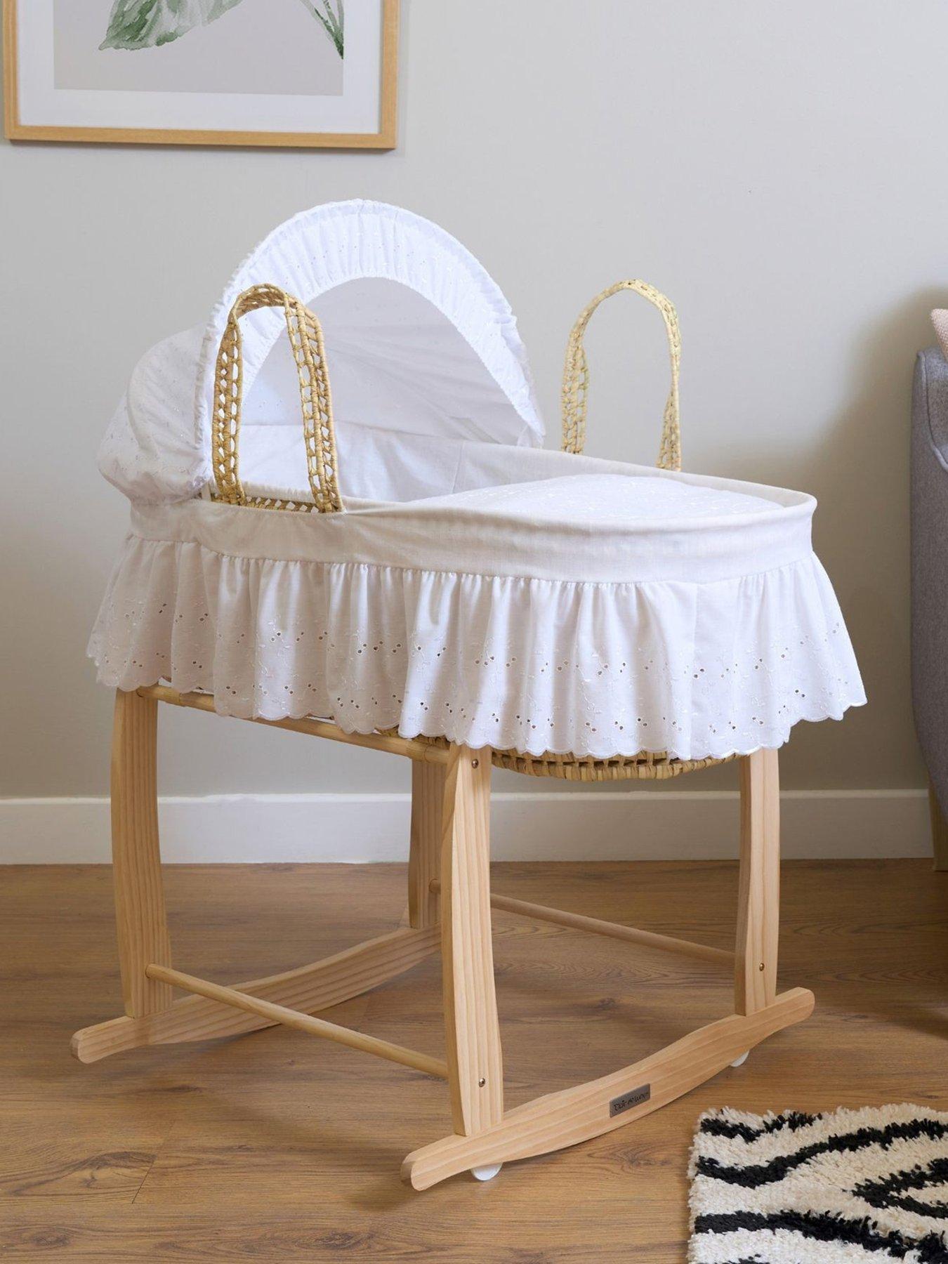 undefined Broderie Anglaise Palm Moses Basket