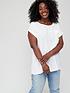  image of v-by-very-curve-woven-roll-sleeve-pocket-t-shirt-white