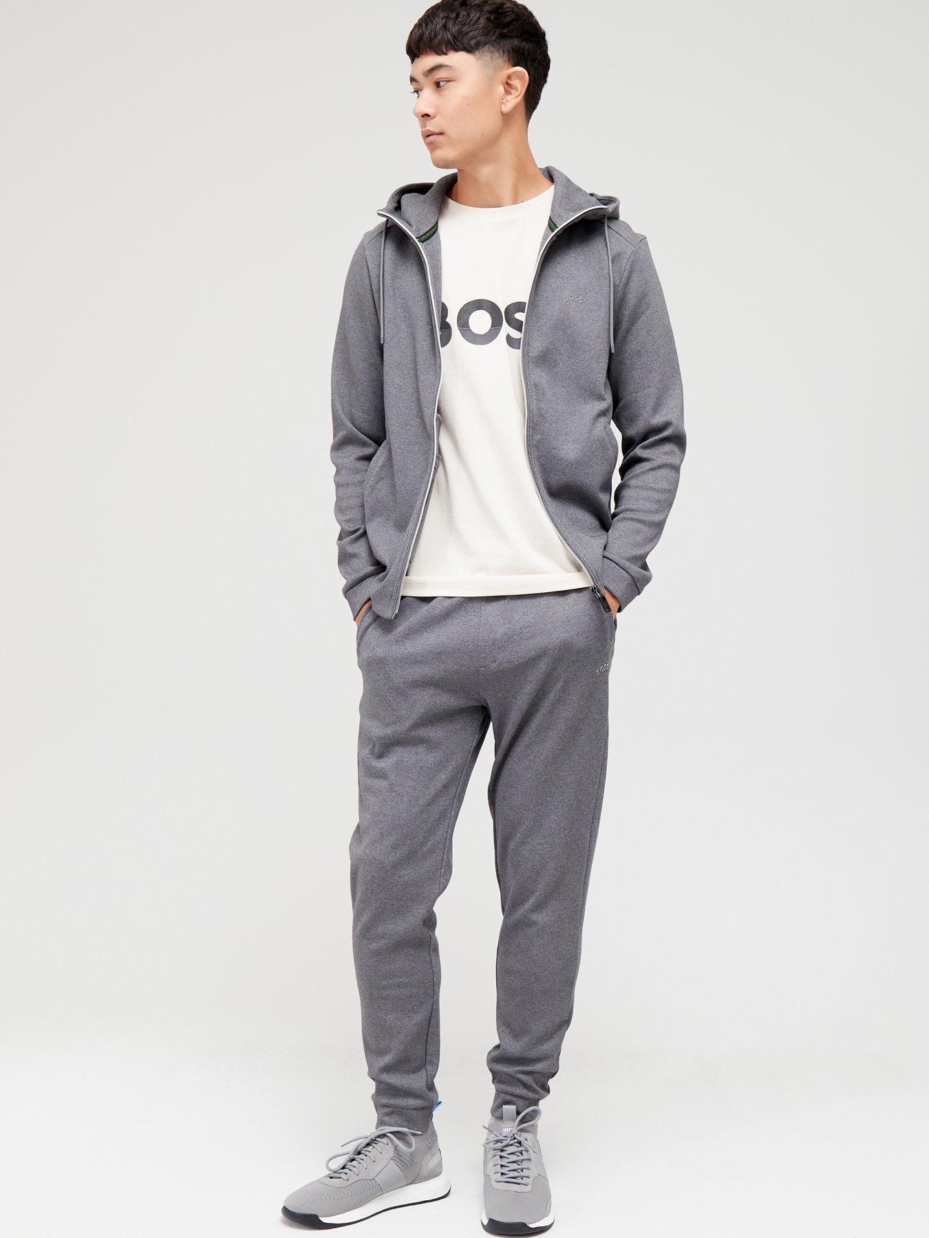 BOSS Hadiko Curved Logo Joggers Medium Grey littlewoods