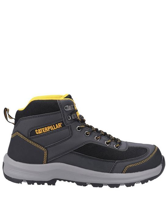 front image of caterpillar-elmore-mid-hiker-safety-boot-grey