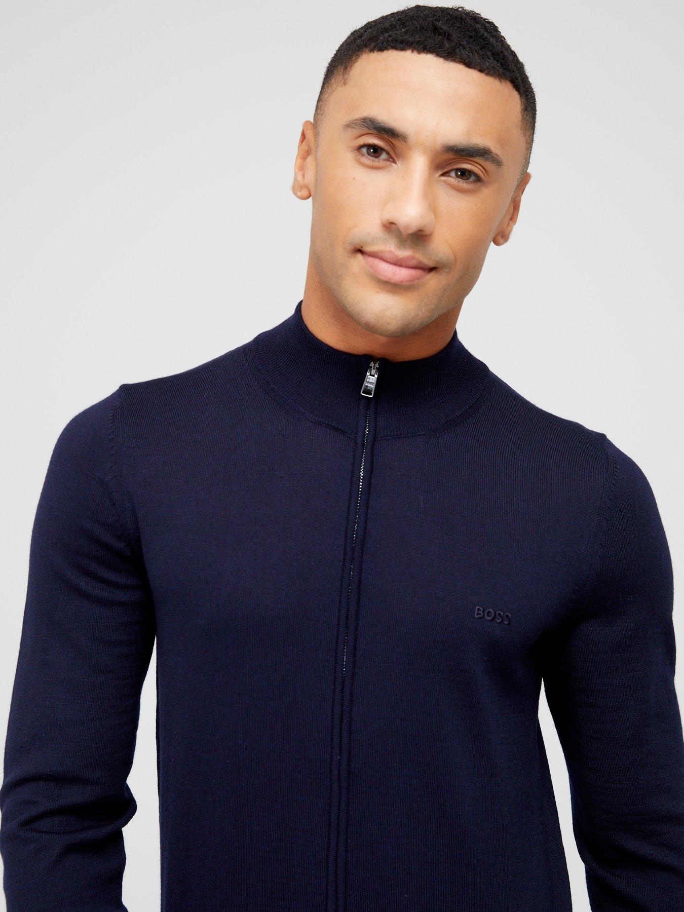Image 4 of 4 of BOSS Balonso-l Zip Thru Cardigan - Dark Blue