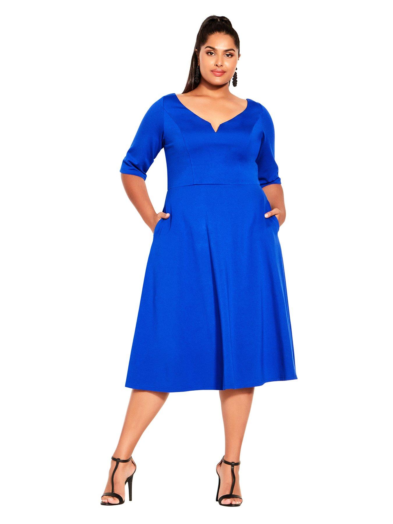 City Chic Cute Girl Elbow Sleeve Dress | littlewoods.com