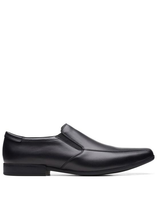 front image of clarks-sidton-edge-shoes-black-leather