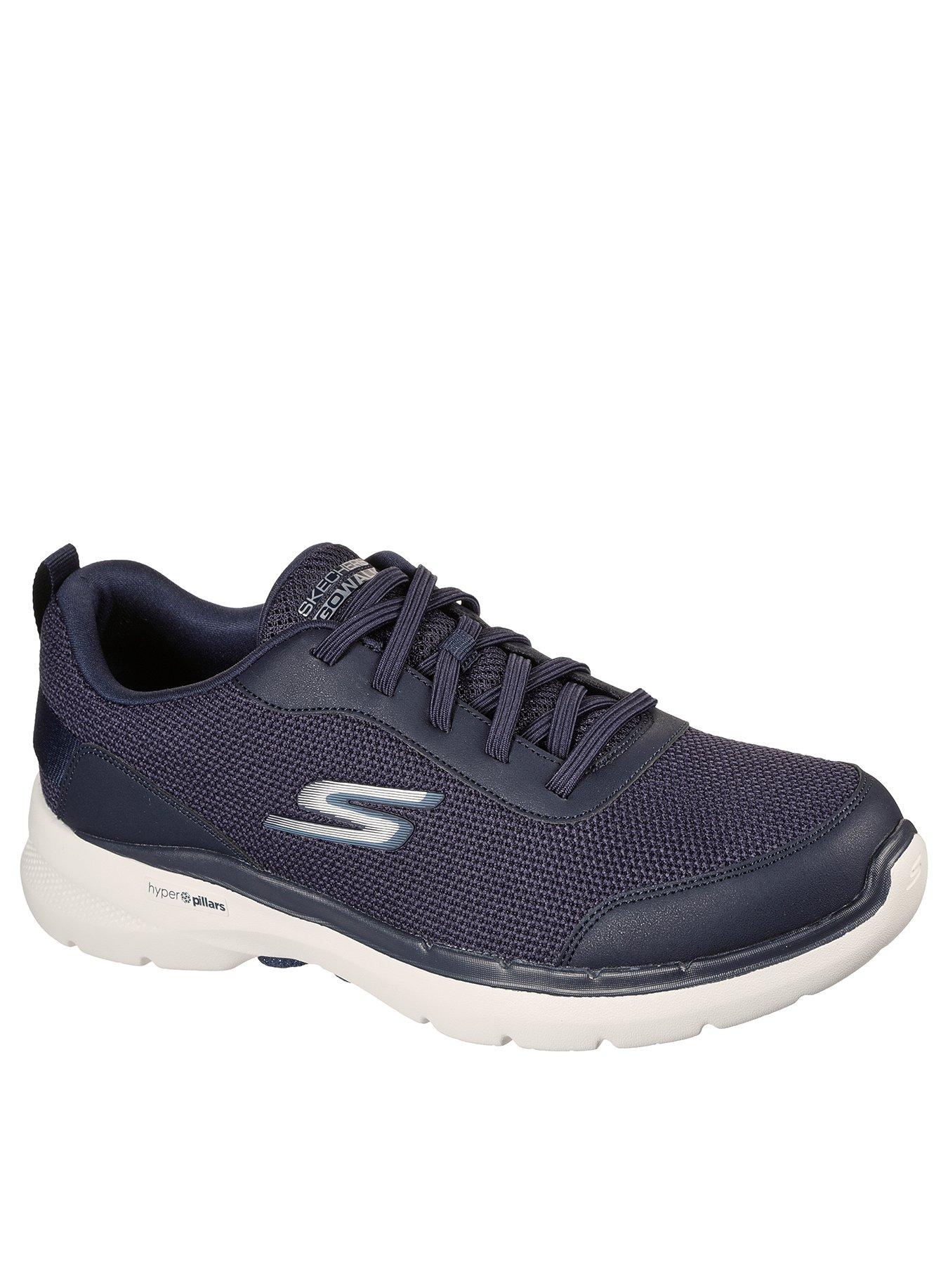 Skechers Go Walk 6 Hyper Pillar Flat Bungee Slip On Trainer Navy