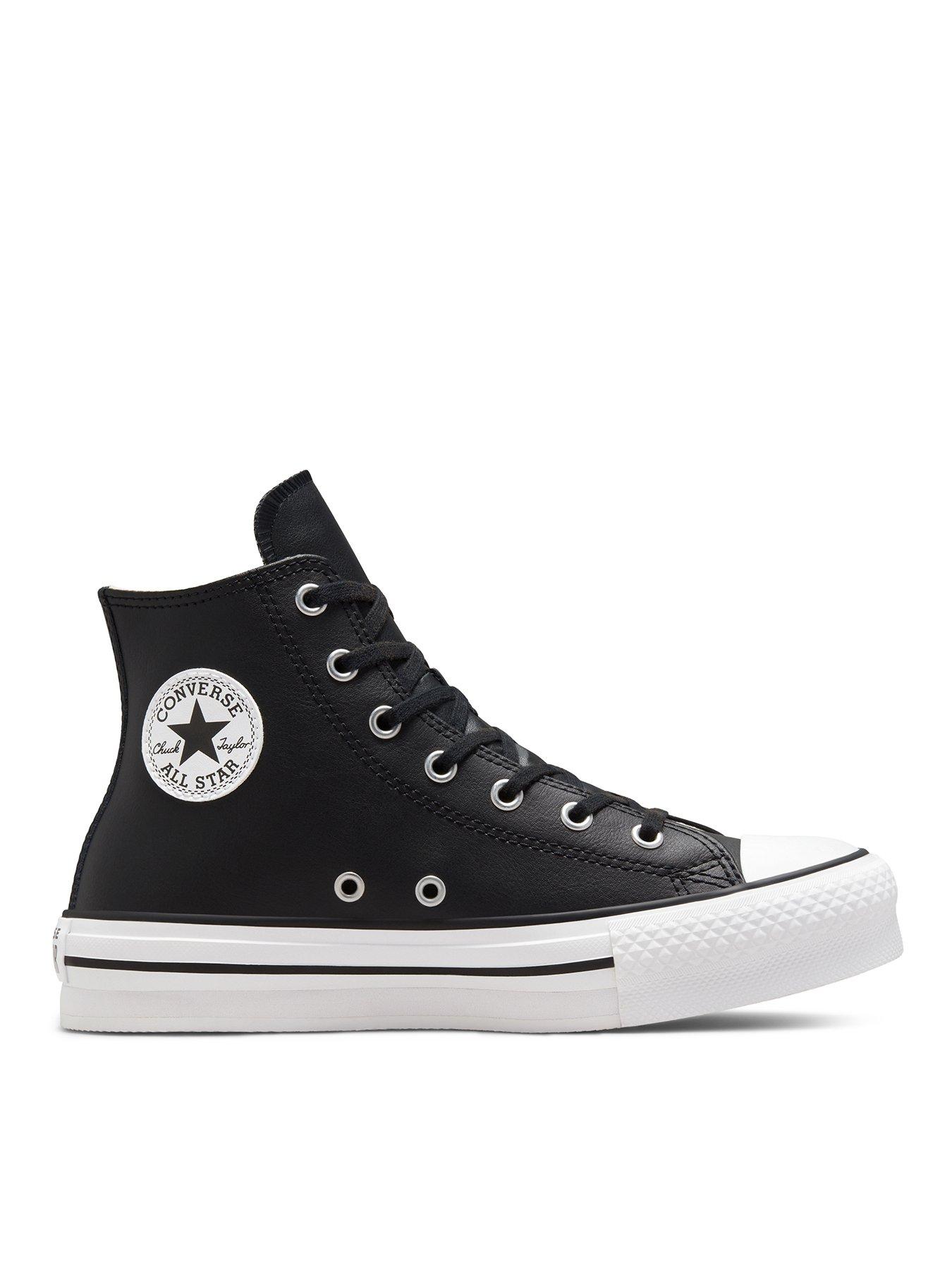 All white leather hot sale converse junior