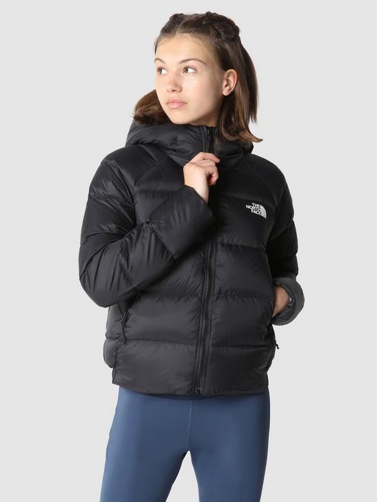 front image of the-north-face-womens-hyalite-down-hoodie-black