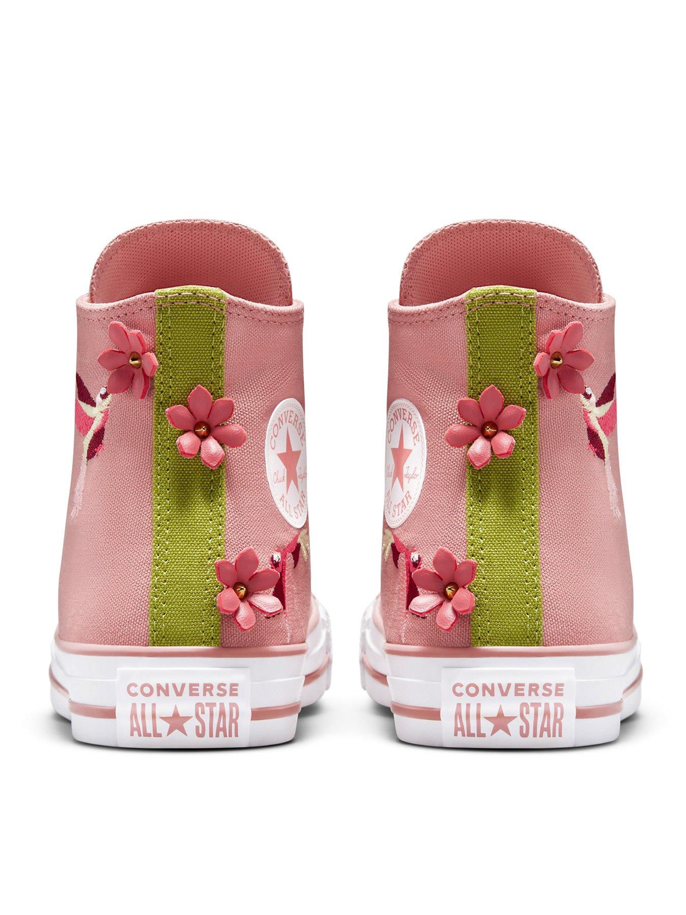 Converse Chuck Taylor All Star 3d Flower Junior Hi Top Trainers