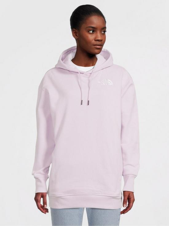 front image of the-north-face-oversized-hoodie-lilac