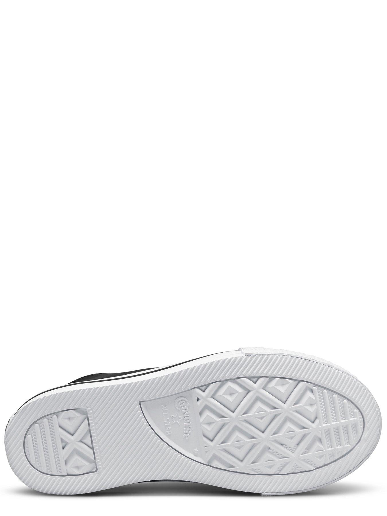  image of converse-kids-girls-leather-eva-lift-hi-top-trainers-whiteblack