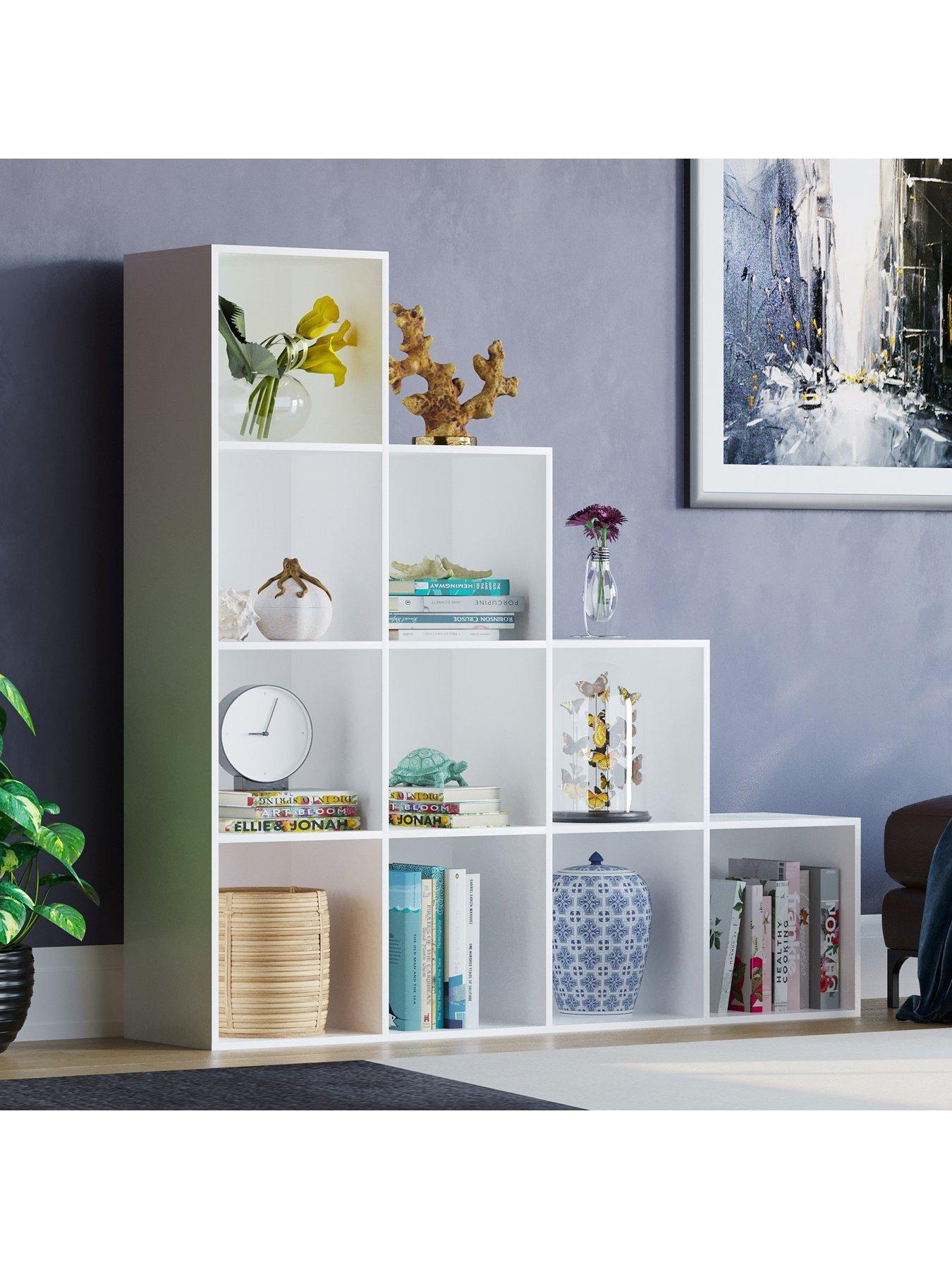 Vida Designs Durham 10 Cube Staircase Storage Unit - White