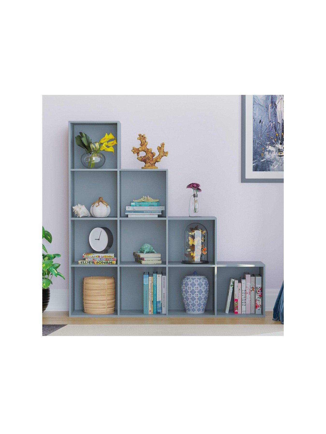  image of vida-designs-durham-10-cube-staircase-storage-unit-grey