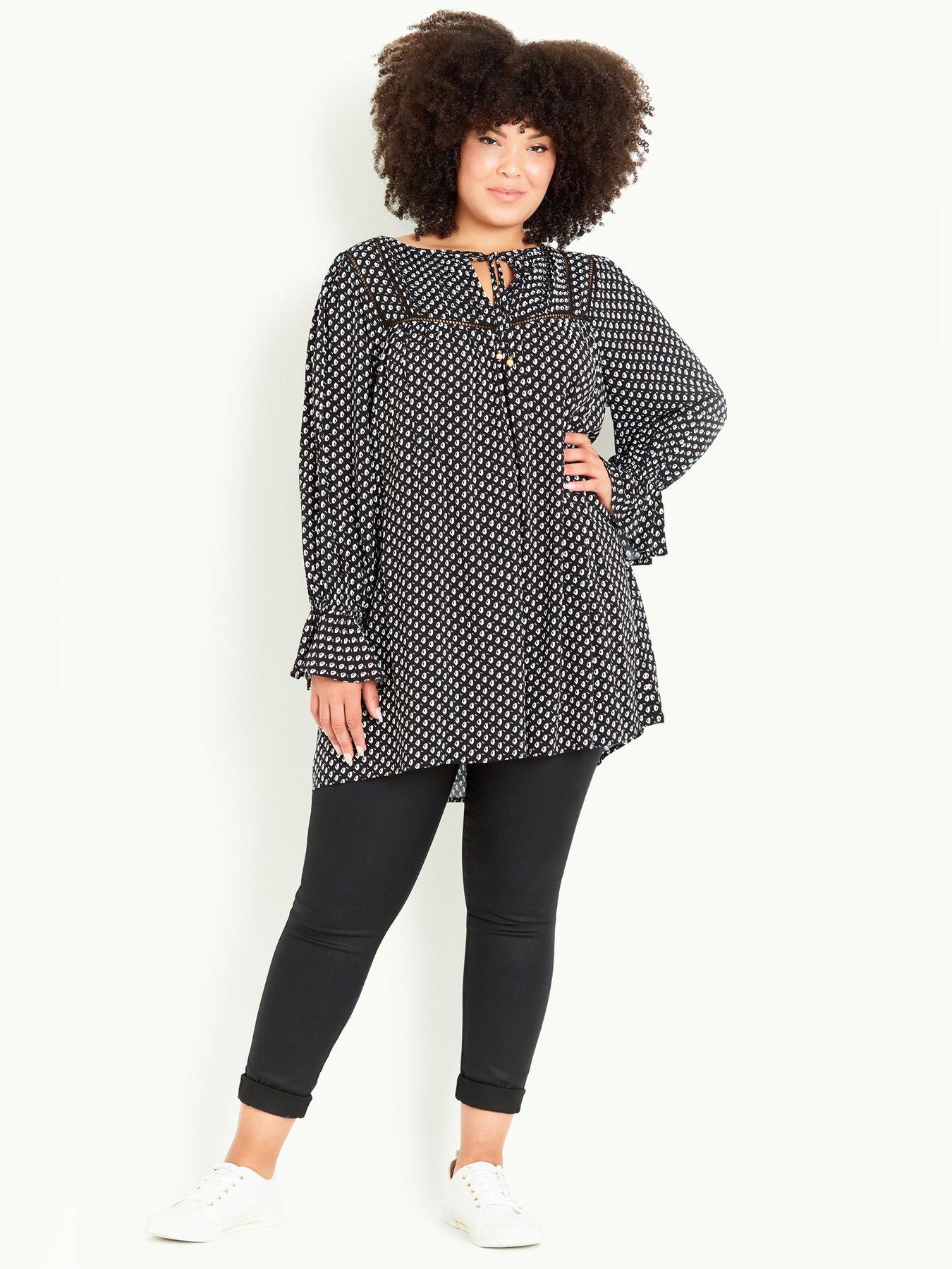  image of evans-symbolise-pintuck-tunic-multi