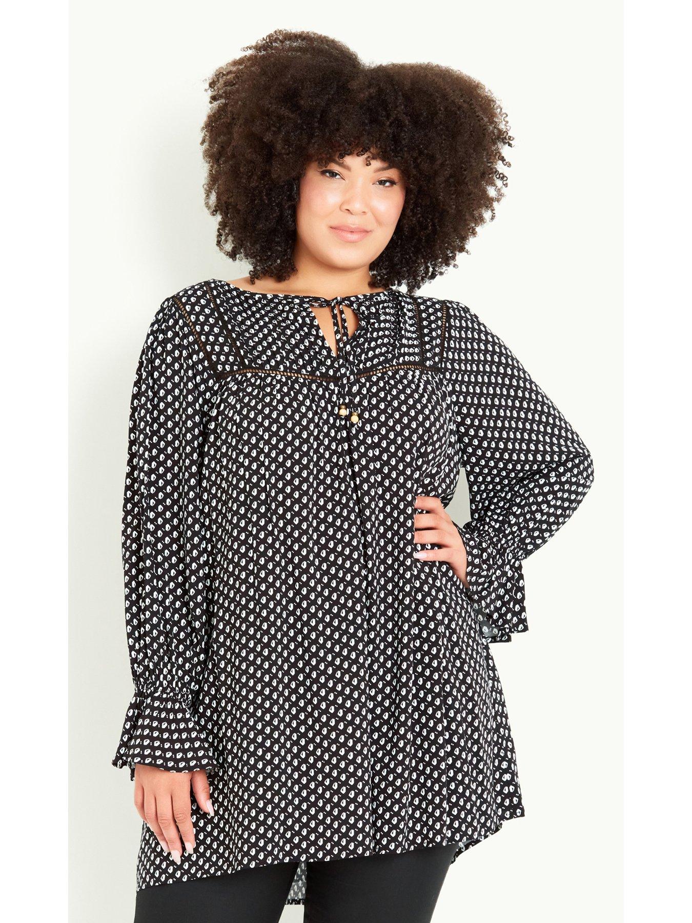  image of evans-symbolise-pintuck-tunic-multi