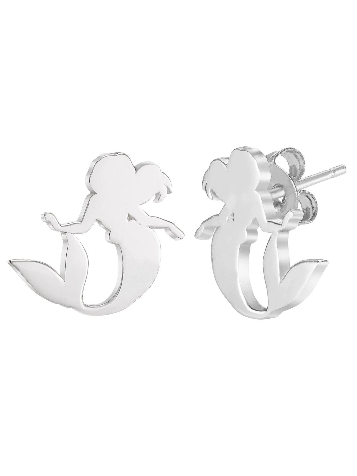 Disney Princess Mermaid Sterling Silver Stud Earrings | littlewoods.com