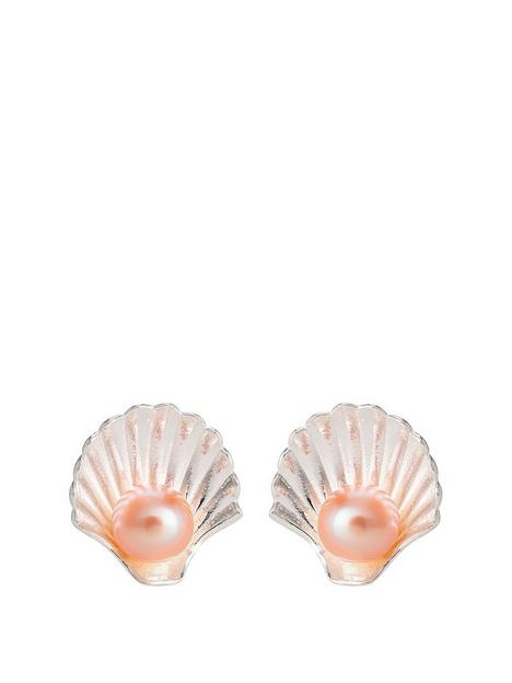 disney-princess-sterling-silver-fresh-water-pearl-shell-stud-earrings