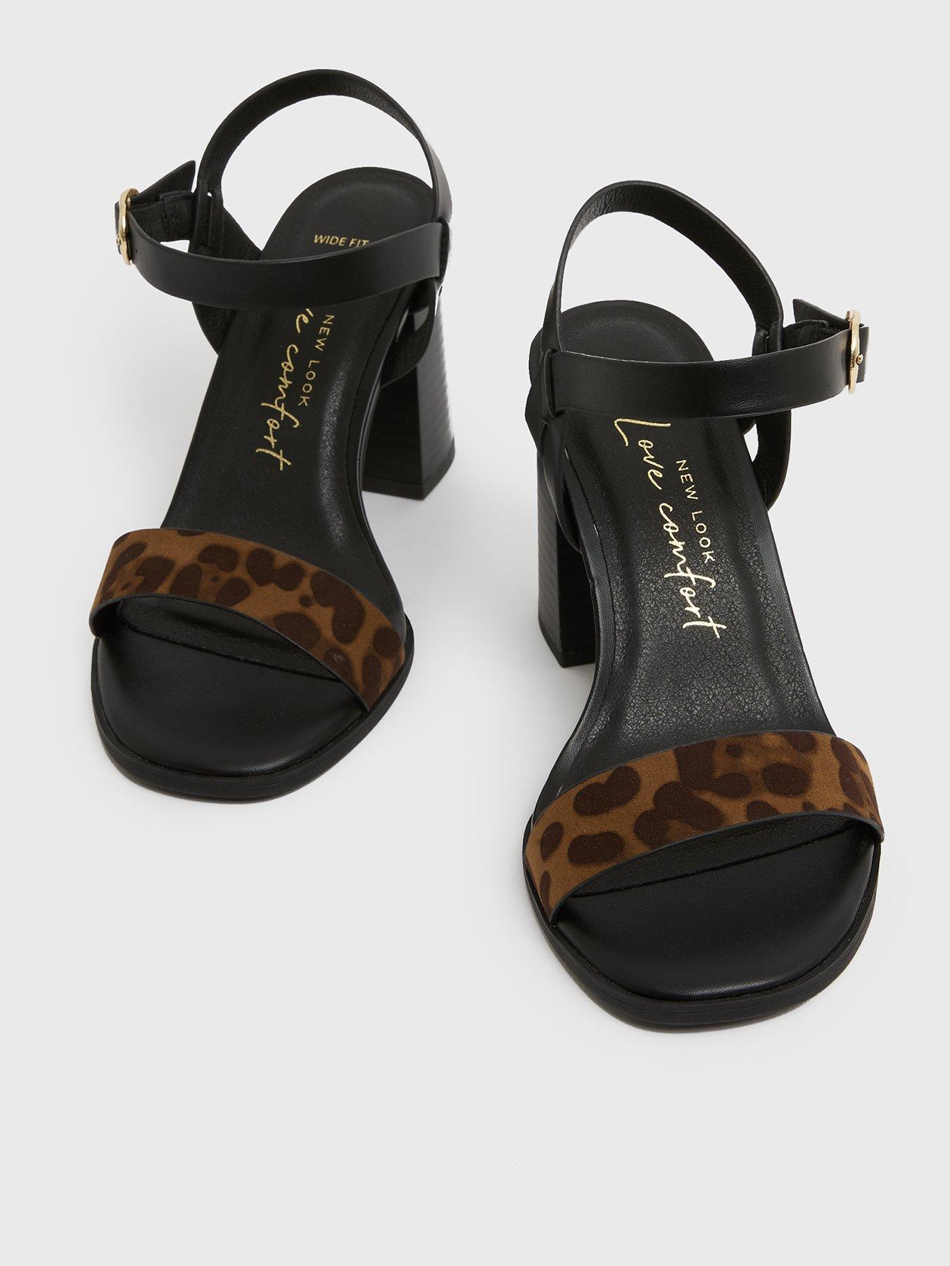 Leopard print sandals wide on sale fit