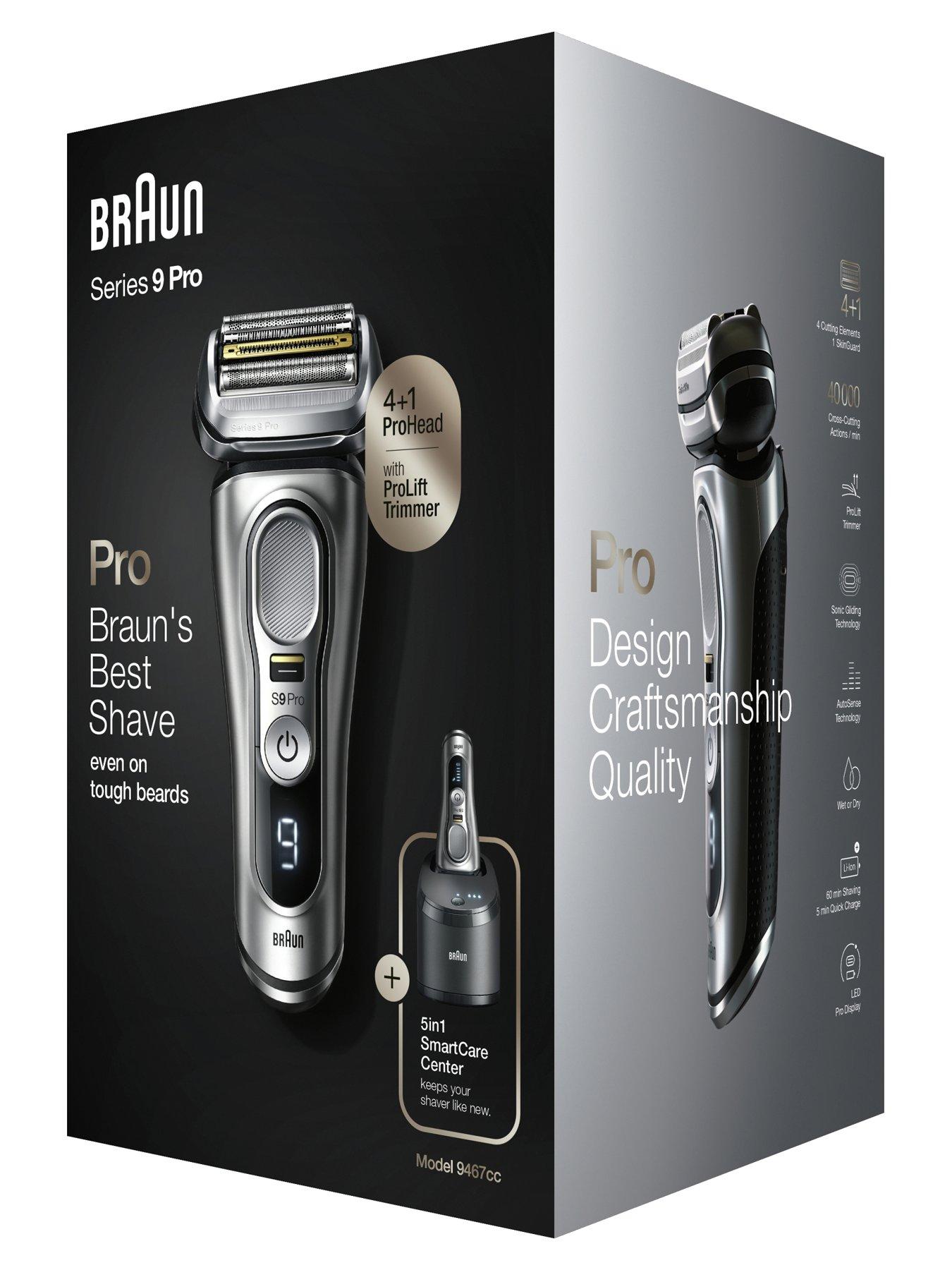 Braun Electric Razor for Men, Waterproof Foil Shaver, Series 9 9390cc, Wet  & Dry Shave, With Pop-Up Beard Trimmer for Grooming, Cleaning & Charging  SmartCare Center and Leather Travel Case, Silver